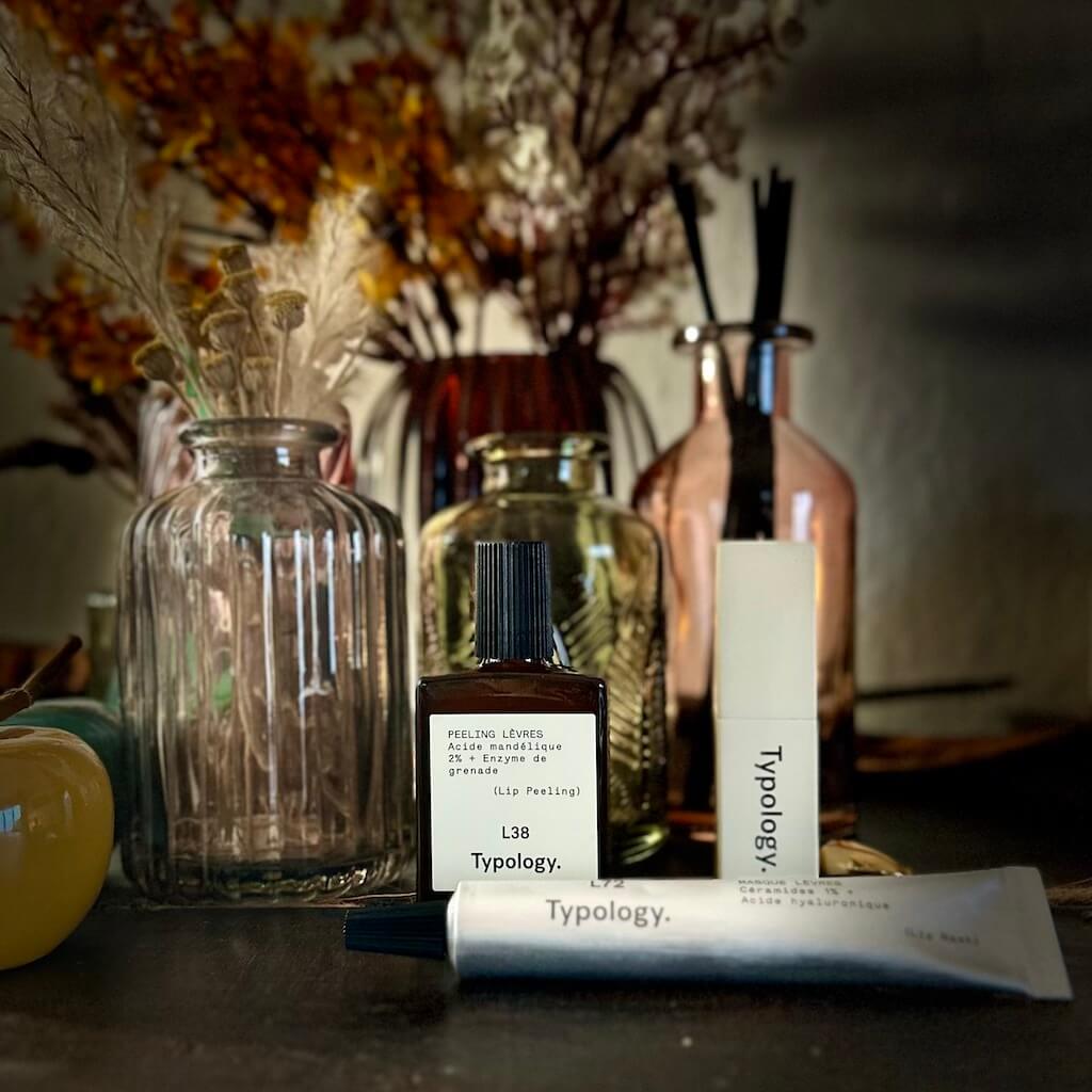 Avis et test du coffret soin des lèvres Typology, routine 2 étapes exfoliant + masque et du baume à lèvre relipidant