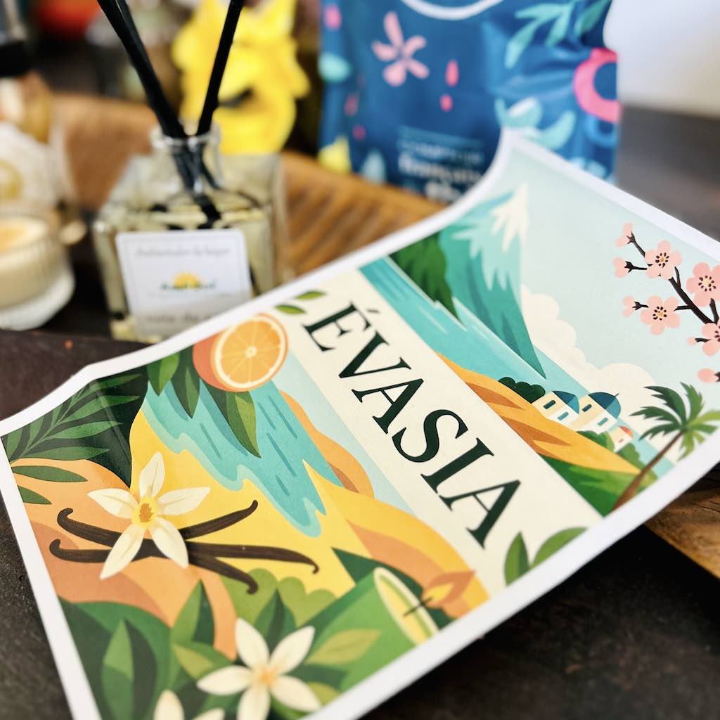 Evasia Box Bali : box bien-être inspirée des voyages. Bougie, diffuseur, soins, infusion et rituels sensoriels pour une évasion à domicile
